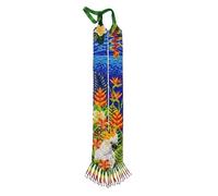 LKBEADS Collar ucraniano Gerdan con motivo de ave del paraíso, cuentas de semillas, joyería tradicional multicolor hecha a mano, joyería ucraniana |LK_UKRN_1117