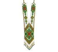 LKBEADS Collar ucraniano Gerdan floral con diamantes, cuentas de semillas, joyería tradicional multicolor hecha a mano, joyería ucraniana |LK_UKRN_0295