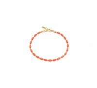 LKBEADS Coral red and gold bracelet, nugget 2MM SOOMTH 7INCH Sterling Silver Stacking Beaded Bracelet, Simple Layering, Dainty Gemstone Bracelet, Fine Jewelry, Minimalist,