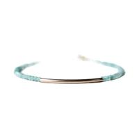 LKBEADS green jade 2mm rondelle shape smooth cut gemstone beads 7 inch stacking bracelet with gold plated lock for unisex.#Code- LCBR-3311