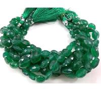 LKBEADS Green Onyx Concave Cut Oval, (AA+), 7x9-8x10 mm Approx Semiprecious Gemstone Beads, Craft Supplies For Jewelry Making 8 inches.
