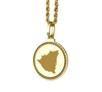 LKBEADS Medallón redondo de 25 mm con mapa de Nicaragua grabado en plata de ley 925, colgante chapado en oro, joyería unisex para viajes y ciudades |LK_EGMP_0024