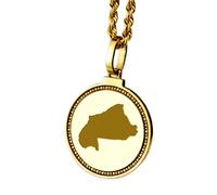 LKBEADS Medallón redondo de plata de ley 925 grabado con mapa de Burkina Faso, colgante de 25 mm, chapado en oro, ideal para viajes y ciudades, unisex |LK_EGMP_0015