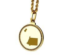 LKBEADS Medallón redondo de plata de ley 925 grabado con mapa de Guinea Ecuatorial, colgante de 25 mm, chapado en oro, ideal para viajes y ciudades, unisex |LK_EGMP_0142