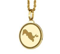 LKBEADS Medallón redondo de plata de ley 925 grabado con mapa de Uzbekistán, colgante de 25 mm, chapado en oro, joyería para viajes, ciudad y país, unisex |LK_EGMP_0113