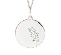 LKBEADS Moneda redonda grabada con lirio de los valles en |LK_NLC_02409 | power engraved pendant simple strength adaptability quick wit charm gift jewelry with 18 inch chain