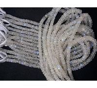 LKBEADS Natural White Rainbow Moonstone Rondelle Faceted Gemstone Beads 13"Inch 4-5mm,Moonstone Rondelle, Blue Fire Moonstone,Semiprecious Gemstone