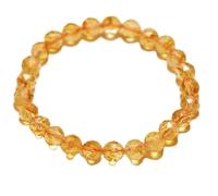 LKBEADS Piedra preciosa de citrino natural de 7 mm | piedra redonda de corte liso | piedra de color amarillo | pulsera elástica Dhan Yog | pulsera del éxito | joyería hecha a mano | LK_WOSB_00710_7.5