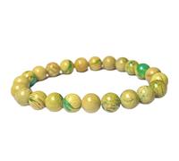 LKBEADS Piedra preciosa de diáspora de variscita natural de 8 mm | Forma redonda, corte liso | 18 cm | Gema multicolor | Pulsera elástica energética | Pulsera curativa | Joyería artesanal | LSB_01446