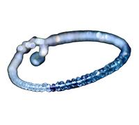 LKBEADS Pulsera de aguamarina y topacio azul Londres de 3-3,5 mm con cuentas facetadas en forma de rondelle, cierre ajustable bañado en plata de 18 cm para hombre y mujer | LK_STACK_06966