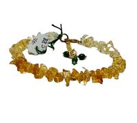 LKBEADS Pulsera de citrino de 5-7 mm con forma de pepitas y cuentas de corte liso de 18 cm con cierre ajustable chapado en oro para hombre y mujer | LK_STACK_02100