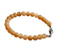LKBEADS Pulsera de eslabones de piedra lunar natural color melocotón de 7 mm, forma redonda, corte liso, color melocotón, pulsera apilable de 7 pulgadas, joyería hecha a mano |LK_SLNK_00264