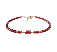 LKBEADS Pulsera de granate de Mozambique de 3 mm con cuentas facetadas en forma de rondelle, cierre ajustable chapado en plata de 18 cm para hombre y mujer | LK_STACK_04775