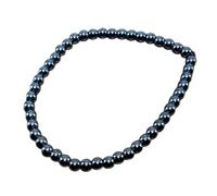 LKBEADS Pulsera de hematita para hombre y mujer con cuentas redondas de piedras preciosas de 3 mm, pulsera elástica de cristal para sanación, meditación, yoga y joyería de regalo |LK_1B_00120