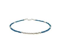 LKBEADS Pulsera de topacio azul Londres de 2 mm con cuentas facetadas en forma de rondelle, cierre ajustable chapado en plata de 18 cm para hombre y mujer | LK_STACK_04520