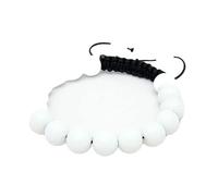 LKBEADS white alabaster crystal round smooth 10mm white color beads adjustable thread cord bracelet for men, women, meditation, yoga, healing, prosperity.