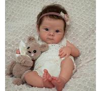 LKBOBIR Muñeca Bebé Realista 50 cm,Muñeco Realista Bebe Reborn Cuerpo Silicona Niña,22 Pulgadas Muñecas Reborn Cuerpo Entero Realista Muñeca Recién Nacida para Niños Mayores de 3 Años