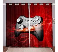 LKCD Cortinas Cocina Ventana Corta Gamepad De Videojuegos para Adolescentes Y Adultos 200X214Cm Cortinas Habitacion 3D Patrón Cortinas Opacas Habitacion Y Dormitorio para Infantiles