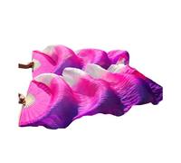 LKDCNUP Abanico for Danza del Vientre, abanicos for, Abanico con Rayas degradadas de Seda Real, Velo, Accesorios for actuaciones, 1 Pieza Plegables Largos