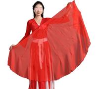 LKDCNUP Abanico for Danza del Vientre, Velo de Abanico Gran tamaño for, abanicos Tela Gasa Suave, Palo Flexible, Accesorios for actuación en Escenario, Baile