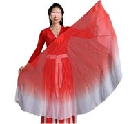 LKDCNUP Abanico for Danza del Vientre, Velo de Abanico Gran tamaño for, abanicos Tela Gasa Suave, Palo Flexible, Accesorios for actuación en Escenario, Baile