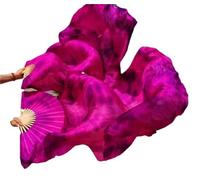 LKDCNUP Abanico for Danza del Vientre, Velo de Seda Floral for Mujeres, abanicos for, Accesorio Disfraz, par Mano 1,8 m, Accesorios for espectáculos Bailarina