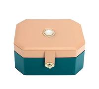 LKDCNUP Caja para guardar joyas, Caja organizadora de joyas joyería 2 capas Organizador cuero PU Estuche almacenamiento exhibición viaje Regalo pendientes anillo for mujeres Niñas Organizadores y