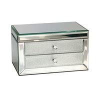 LKDCNUP Caja para guardar joyas, Organizador de joyas 2 capas con cajones, elegantes joyeros grandes for regalo mujeres y niñas, estuche almacenamiento, organizadores