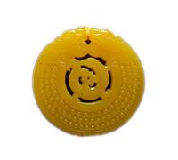 LKDCNUP Collar talismán, Colgante Feng Shui, colgante de collar de jade amarillo Feng Shui for mujer, placa de jade de dragón antiguo y fénix genuino de yoga ahuecada, moda afortunada