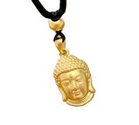 LKDCNUP Collar talismán, Collar Feng Shui con arena de Vietnam y oro, colgante de Buda antiguo ajustable