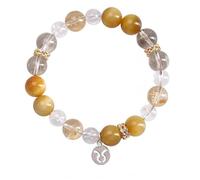 LKDCNUP Pulsera de la suerte, Citrino Amarillo Azest Piedra de Poder Pulsera Cristal Dinero Suerte