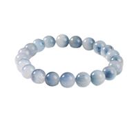 LKDCNUP Pulsera de la suerte, Pulsera de cristal pulsera cuentas redondas aguamarina azul menta, energía calmante