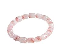 LKDCNUP Pulsera de la suerte, Pulsera de cuentas barril fresa oro Super Seven Old Mine diamantes hierba hielo