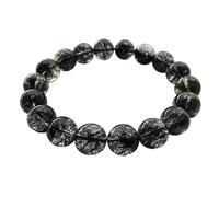 LKDCNUP Pulsera de la suerte, Pulsera de piedra riqueza/cuarzo rutilado negro brasileño for fortuna y bendición for parejas