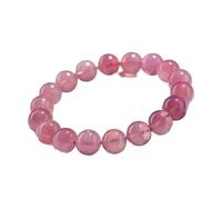 LKDCNUP Pulsera de la suerte, Pulsera de polvo caballo púrpura, círculo único, cuerpo gelatina cristal rosa, pulsera, amatista profunda