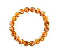 LKDCNUP Pulsera de la suerte, Pulsera elástica de cristal citrino, cómoda pulsera piedras preciosas ajuste elástico, regalo un solo círculo for mujeres, damas y amigos