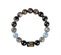 LKDCNUP Pulsera de la suerte, Pulsera Negra for Hombres y Mujeres Cristal Multi-Tesoro Riqueza Dios Equilibrio