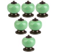 LKDCNUP Tiradores para armarios, Pomos de cerámica decorativos multicolores, cajones elegantes, armarios, gabinetes, cocinas, tiradores puertas y 6 piezas, armario RedColorR