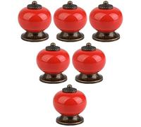 LKDCNUP Tiradores para armarios, Pomos de cerámica decorativos multicolores, cajones elegantes, armarios, gabinetes, cocinas, tiradores puertas y 6 piezas, armario RedColorR