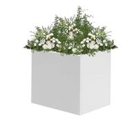 LKHDONG Macetero de metal cuadrado de 50 x 50 x 50 cm con 1 guantes de protección, para uso interior y exterior, color blanco