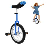 LKHDONG Monocidio de 16 pulgadas, unisex, monociclo, con asas, rueda para entrenamiento de equilibrio, altura ajustable, 71-81 cm (azul)