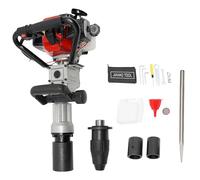 LKHDONG Taladro de tierra de gasolina, motor de 2 tiempos, 2 en 1, martillo de demolición de hormigón, martillo cincelador, controlador de postes con 2 cabezales para postes (55/70 mm)