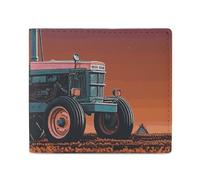 LKHDS - portafolios plegable para tractor estético con ventana de identificación, portafolios delgada de piel de fácil acceso para hombres y mujeres