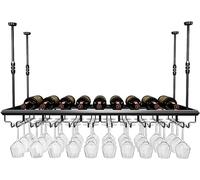 LKHGTR Partita de Vino de Metal Colgante, Estante de Botella de Vino Tinto de Hierro/Estante de Copa de Vino Colgante, Altura Ajustable de la Pluma de 30,60 cm, 60x30 cm Made in China