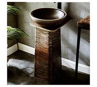 LKHGTR Pedestal Fregadero de lavavajillas de cerámica cerámica de cerámica Washbasina de Pedestal para Interiores y Exteriores 44 x 40 x 80 cm (g) Made in China
