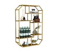 LKHGTR Ratch Ratch Modern Wall Metal Bar Bar Unit con Soporte de estantería de Vidrio Flotante y estantes de Soporte de Vino para casa, restaurantes y Bares, Oro-A Made in China