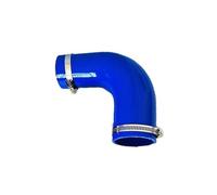 LKHJDBIY Manguito Turbo Manguera Flexible de Silicona Azul de 90°, diámetro Variable, para Entrada de Aire a Alta presión con 2 Abrazaderas. Manguera de intercooler(ID32-35mm)