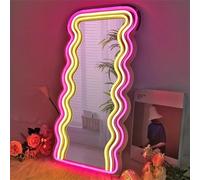 LKHLTBF B,Letrero neón con Espejo Ondulado Alimentado por USB para tocador led para Dormitorio Pared salón decoración Regalos Arte decoración de Mesa de Maquillaje Regalos de cumpleaños