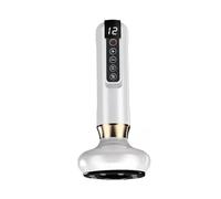 LKHLTBF Masajeador eléctrico de ventosas con succión al vacío, anticelulítico, Belleza y Salud, raspado, Calor infrarrojo, Adelgazamiento Corporal, gua sha Chino.,Blanca