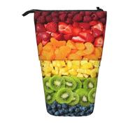 LKHVGY Estuche retráctil vertical con estampado de arcoíris de frutas, apto para bolígrafos, cosméticos y pequeños elementos esenciales, uso diario, Como se muestra en la imagen, Talla única, Estuche
